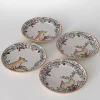 Embossed Woodland Christmas Snack Plates, Set of 4