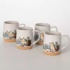 Embossed Woodland Christmas Mugs, Set of 4