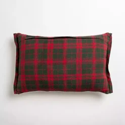 Embroidered Christmas Trees & Plaid Pillow
