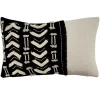 Embroidered Geo Black and White Lumbar Pillow