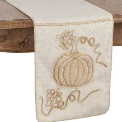 Embroidered Glitter Pumpkin Table Runner