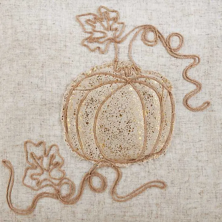 Embroidered Glitter Pumpkin Table Runner