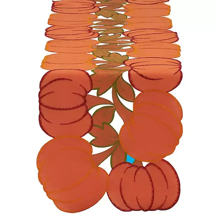 Embroidered Pumpkin Table Runner