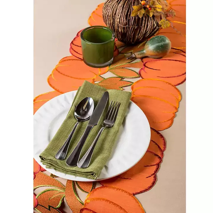 Embroidered Pumpkin Table Runner