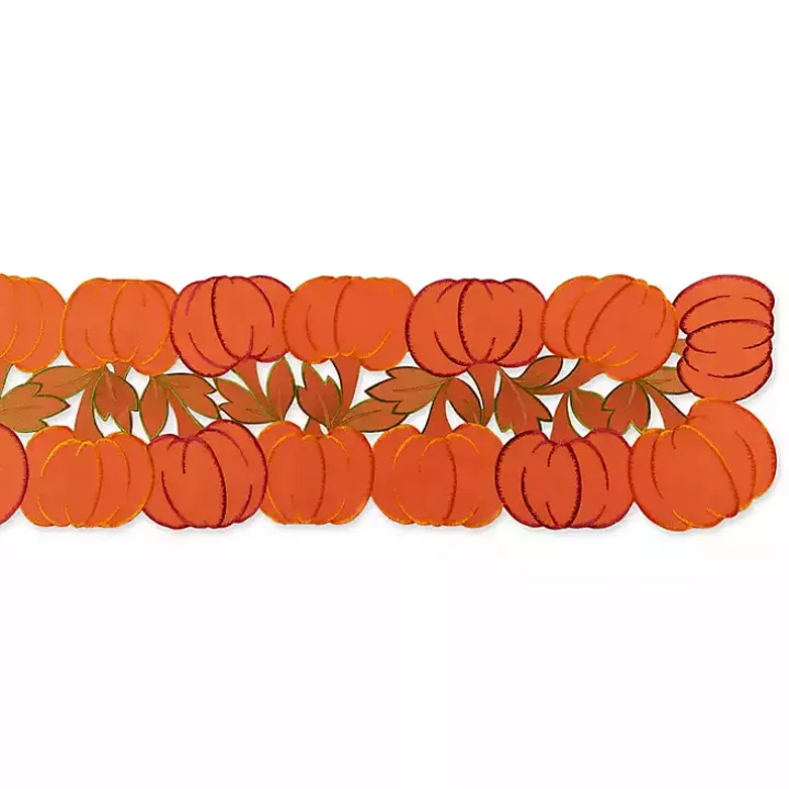 Embroidered Pumpkins Table Runner