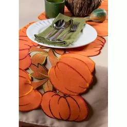 Embroidered Pumpkins Table Runner