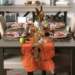 Embroidered Pumpkins Table Runner