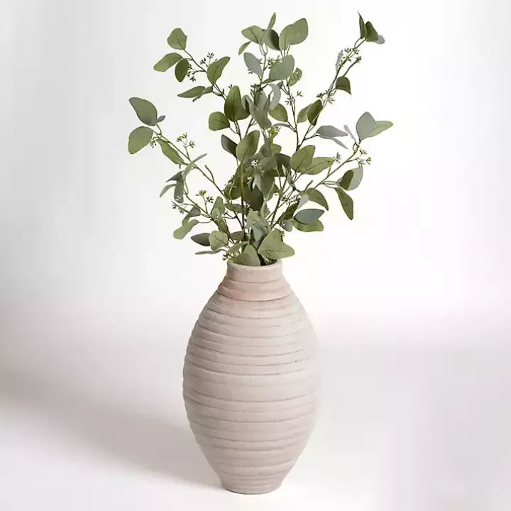Emelia Ivory Textured Floor Vase, 21 in.
