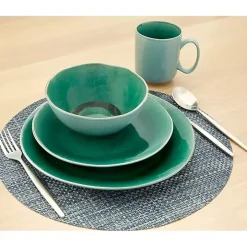 Emerald Crackle Glazed 16-pc. Dinnerware Set