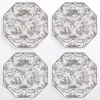 Emery Black Toile Dinner Plates, Set of 4