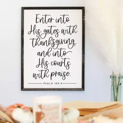 Enter His Gates Framed Wall Plaque