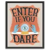 Enter If You Dare Framed Canvas Art Print