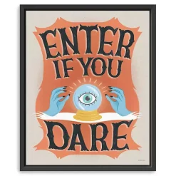 Enter If You Dare Framed Canvas Art Print