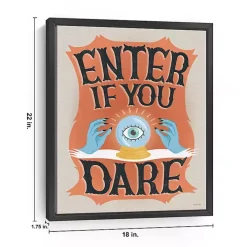 Enter If You Dare Framed Canvas Art Print