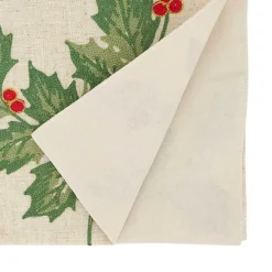 Evergreen Holly Leaves Cotton Runner