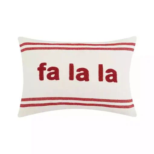 Fa La La Double Stripe Christmas Lumbar Pillow