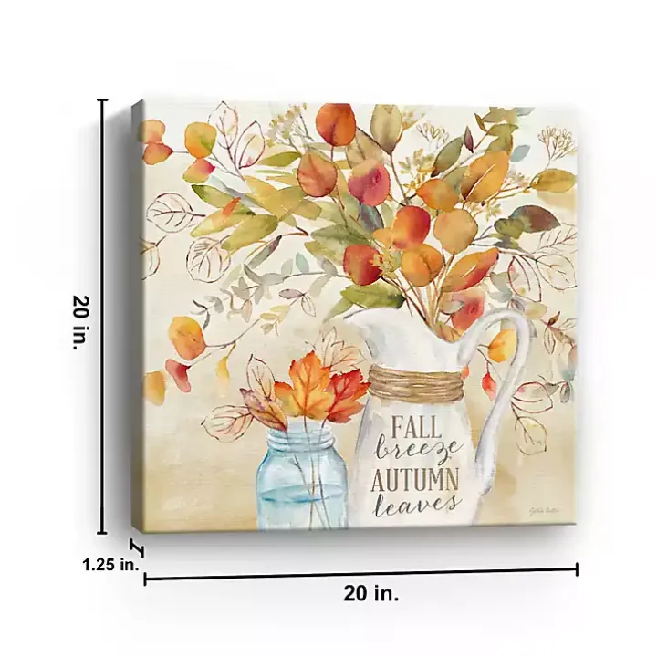 Fall Breeze Autumn Leaves Canvas Print, 20x20 in.