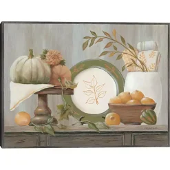 Fall Kitchen Scene Framed Canvas Art Print