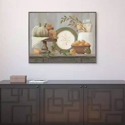 Fall Kitchen Scene Framed Canvas Art Print