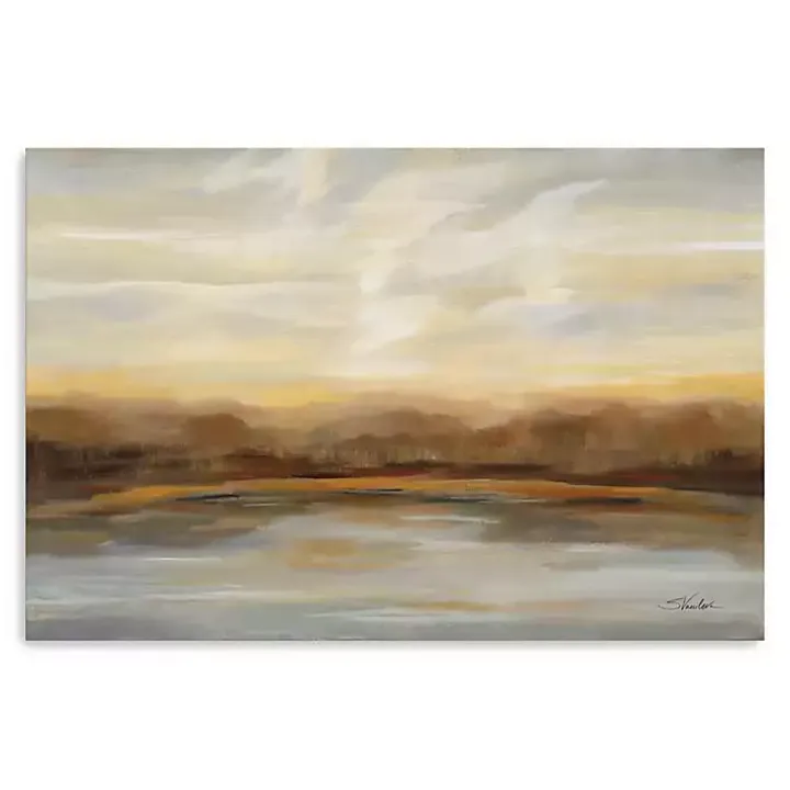 Fall Lake Sunset Canvas Art Print, 48x32 in.