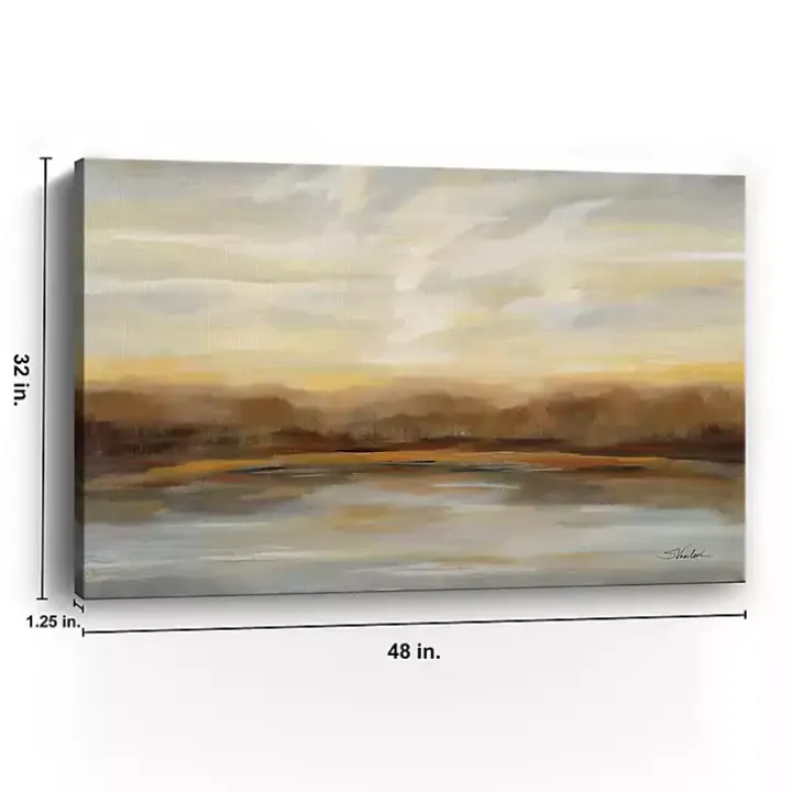 Fall Lake Sunset Canvas Art Print, 48x32 in.