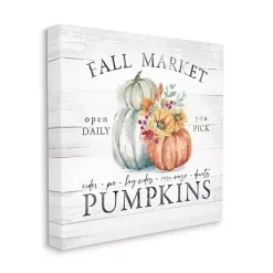 Fall Market Pumpkins Canvas Wall Plaque