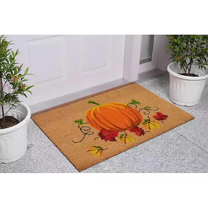 Fall Pumpkin Coir Doormat