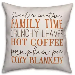 Fall Things with Brown Plaid Back Pillow