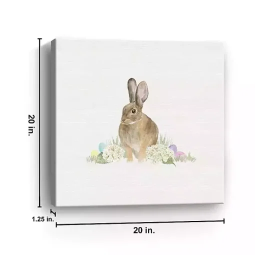 Farmhouse Easter Bunny Canvas Art Print