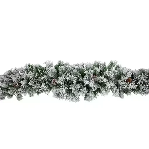 Flocked Angel Pine and Pinecones Garland
