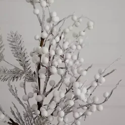 Flocked Holly Berry Stems, Set of 3