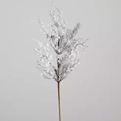 Flocked Holly Berry Stems, Set of 3