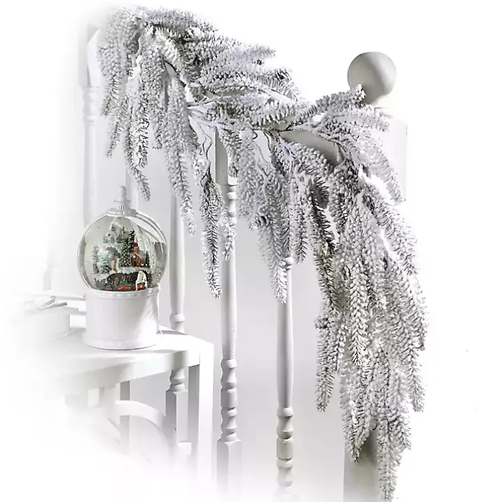 Flocked Weeping Noble Fir Garland
