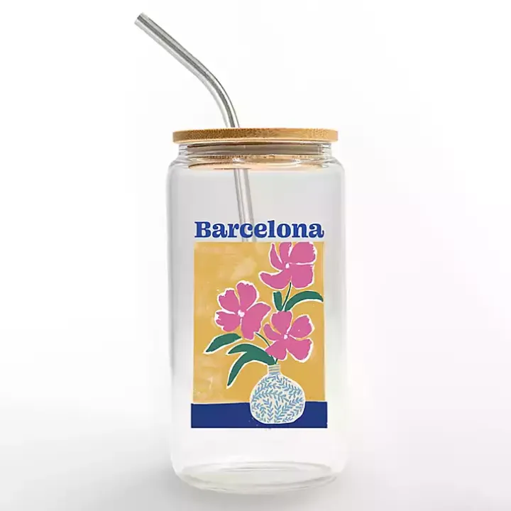 Floral Barcelona Glass Tumbler