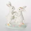 Floral Dancing Bunnies Statue