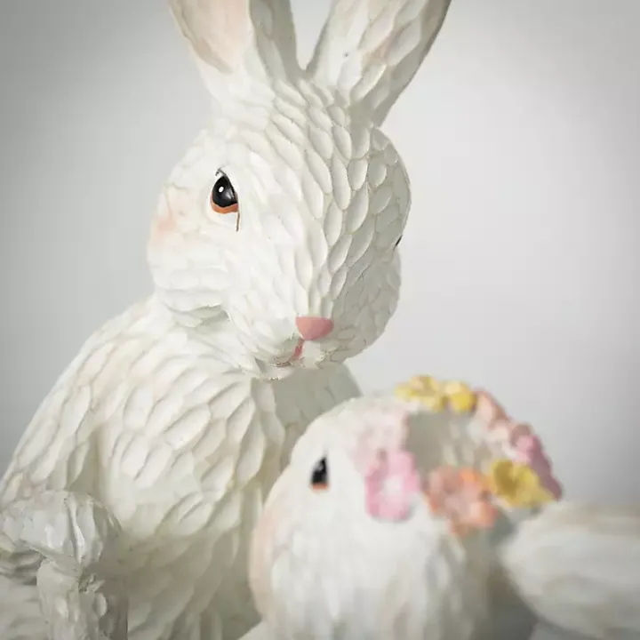 Floral Dancing Bunnies Statue