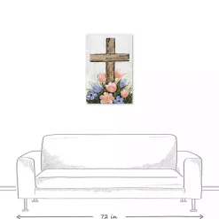 Floral Easter Cross Canvas Art Print