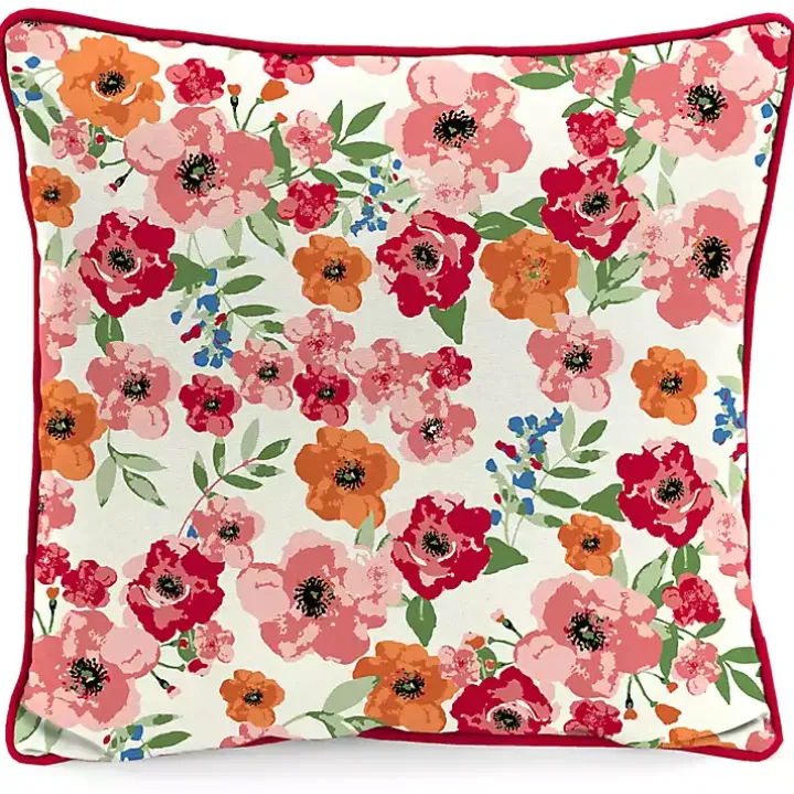 Floral Home Sweet Home Outdoor Pillow