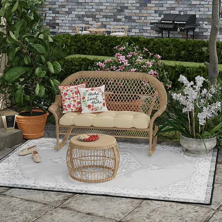 Floral Home Sweet Home Outdoor Pillow