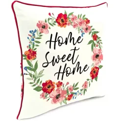 Floral Home Sweet Home Outdoor Pillow