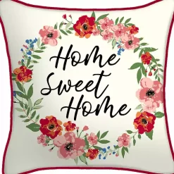 Floral Home Sweet Home Outdoor Pillow