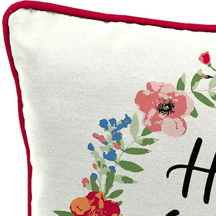 Floral Home Sweet Home Outdoor Pillow