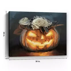 Floral Jack O Lantern Canvas Art Print, 24x30