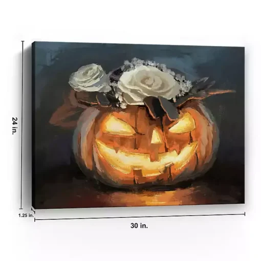 Floral Jack O Lantern Canvas Art Print, 24x30