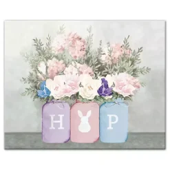Floral Mason Jars Hop Canvas Art Print