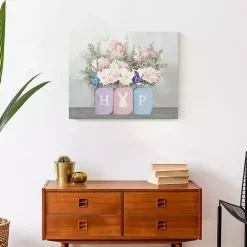 Floral Mason Jars Hop Canvas Art Print