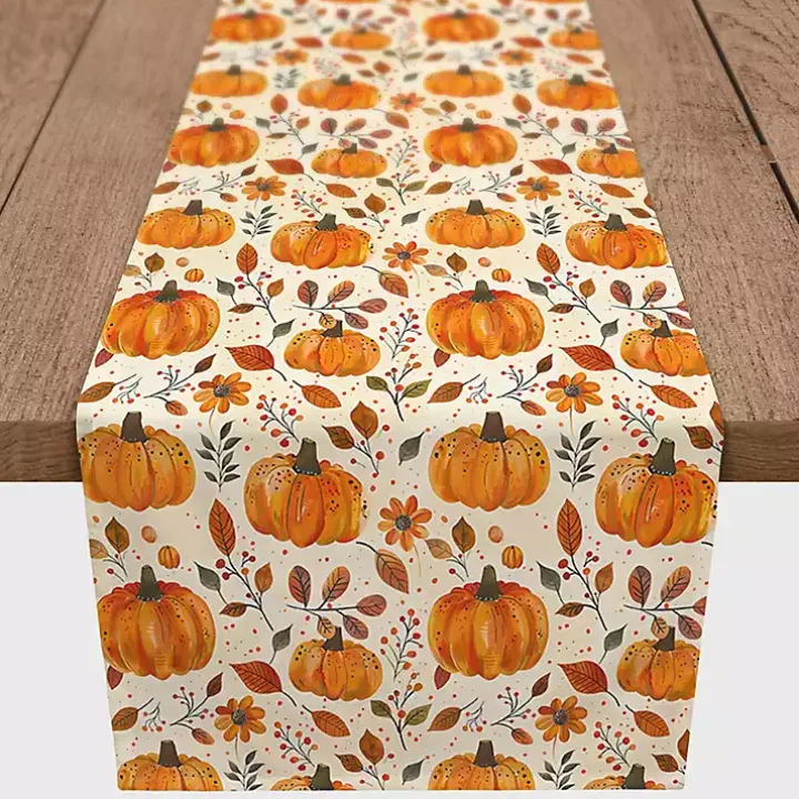 Floral Pumpkin Patch Table Runner, 72 in.