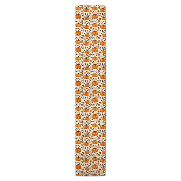 Floral Pumpkin Patch Table Runner, 90 in.