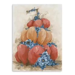 Floral Pumpkin Stack Canvas Art Print