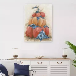 Floral Pumpkin Stack Canvas Art Print